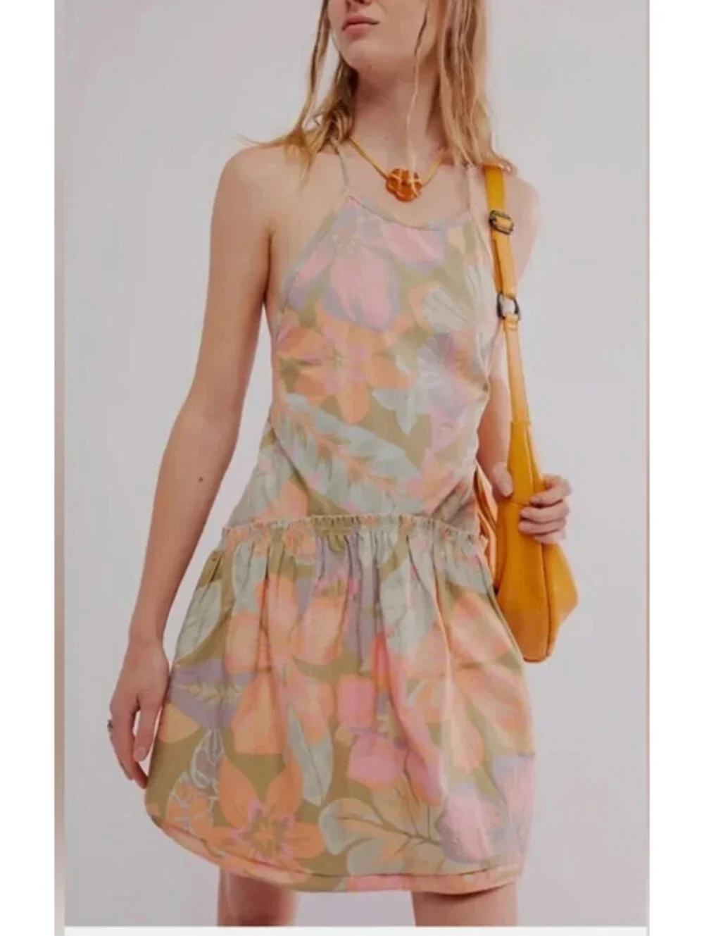 NWT Free People Deserted Island Mini Dress Size M in Rainforest Combo Print